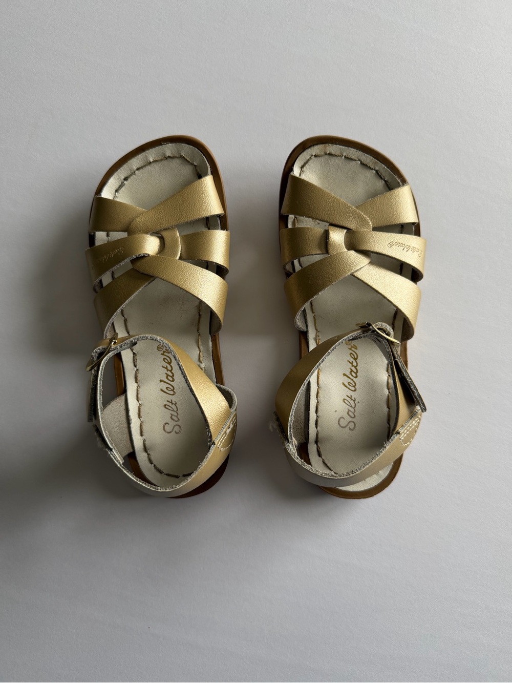 Gold Saltwater Kids Sandals